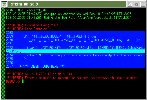 scriptt.sh debugger - screen shot